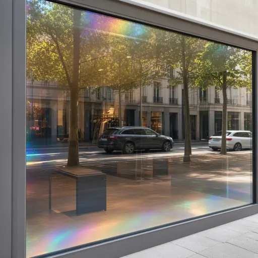 Vitrine de commerce protégée par un film de sécurité
