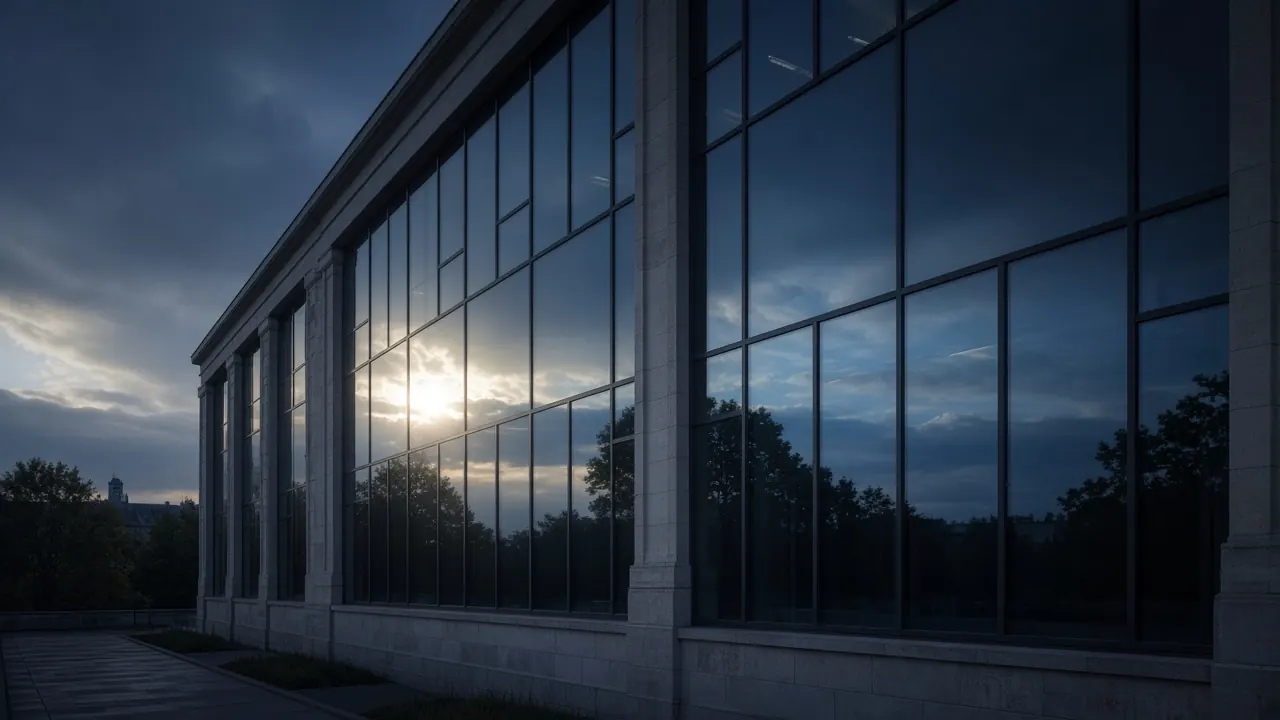Façade vitrée avec film solaire anti-chaleur pour bureaux
