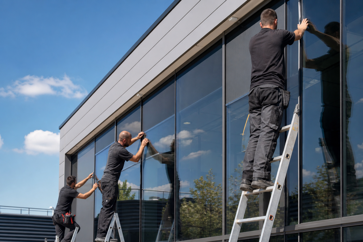 Applicateur film solaire en intervention en Seine-et-Marne